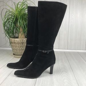 Bellofatto black suede leather rubber sole boots
